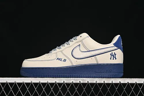 All categories Nk Air Force 1 Air Force series Nk Air Force 1 Low Air Force low-top Nike Air Force 1'07 Low MLB joint beige blue line reflective Air Force 1 low-top casual sneakers KJ1688-010